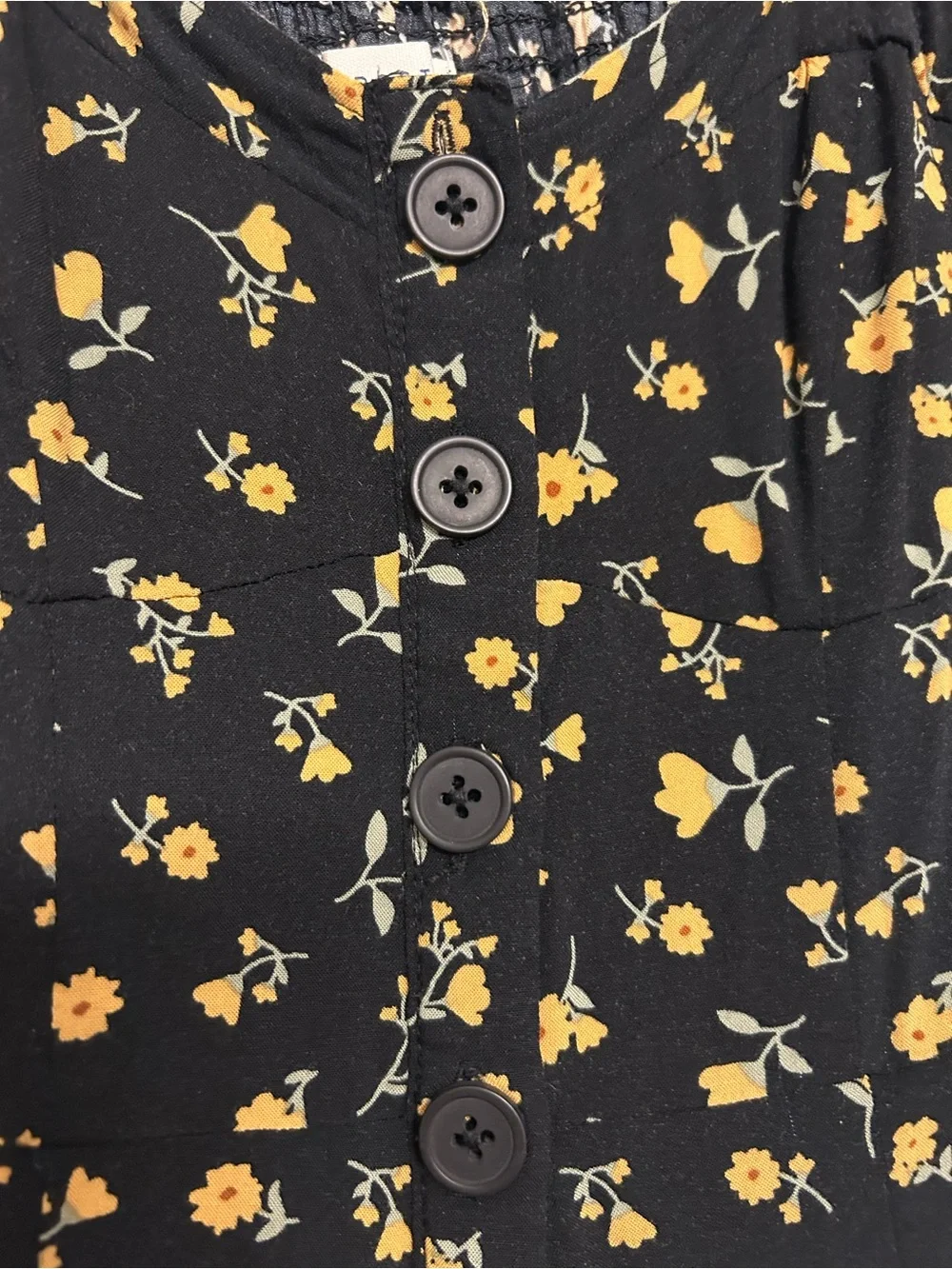 Aeropostale Black Mini Dress with Yellow Floral Print Size XS - Picture 4 of 9